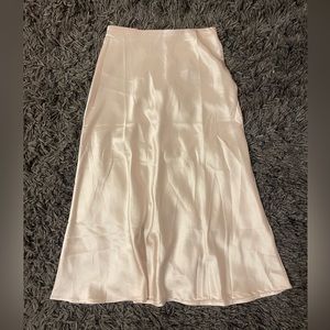 NWT Cream Satin Skirt